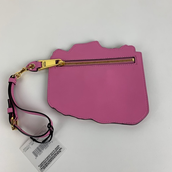 New Moschino Printed Leather Jacket Wristlet - Picture 4 of 6